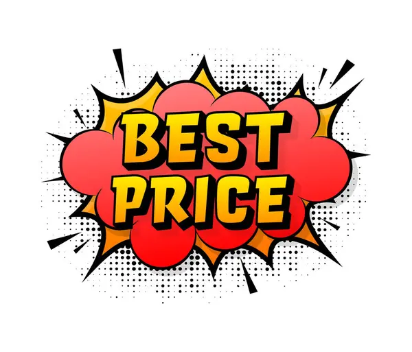 Speech Bubble Comic Text Best Price Cartoon Comic Sign Effects — Stok Vektör