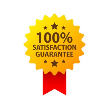 100 percent satisfaction guarantee label. Guarantee badge. Vector illustration