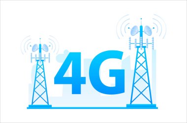 4g network technology. Internet systems telecommunication service. Vector illustration