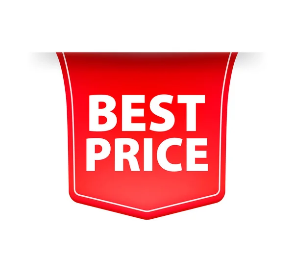 Best Price Red Label Ribbon Vector Illustration — Stok Vektör