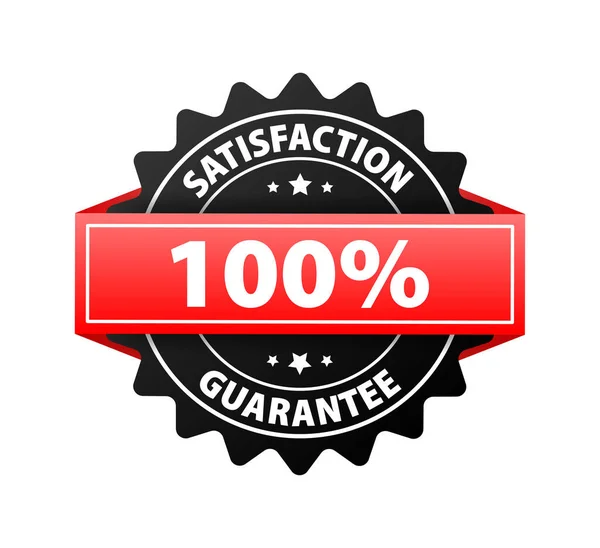 100 Por Cento Etiqueta Garantia Satisfação Emblema Garantia Ilustração Vetorial — Vetor de Stock