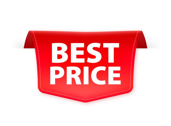 Best Price Red Label Ribbon Vector Illustration — стоковый вектор