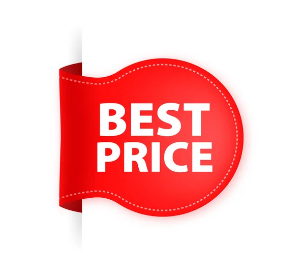 Best Price Red Label Ribbon Vector Illustration — стоковый вектор