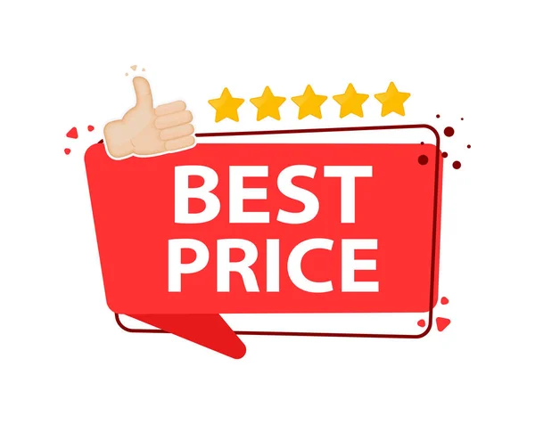 Best Price Red Label Sign Vector Illustration — Stok Vektör