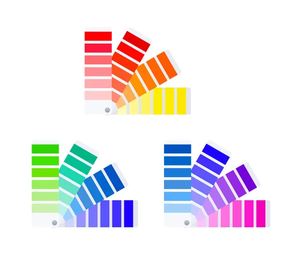 Farblich Passende Karten Farbführer Mit Farbmusterpalette Vektorillustration — Stockvektor