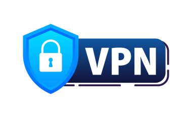 VPN Sanal Özel Ağ Bağlantısı. İnternet güvenliği ve mahremiyet. Vektör illüstrasyonu