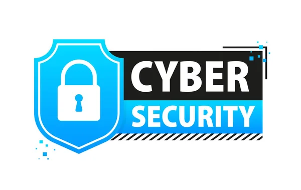 Kiber Biztonsági Címke Maximális Védelem Kiberfenyegetések Személyazonosság Lopások Ellen Adatvédelem Vektor Grafikák