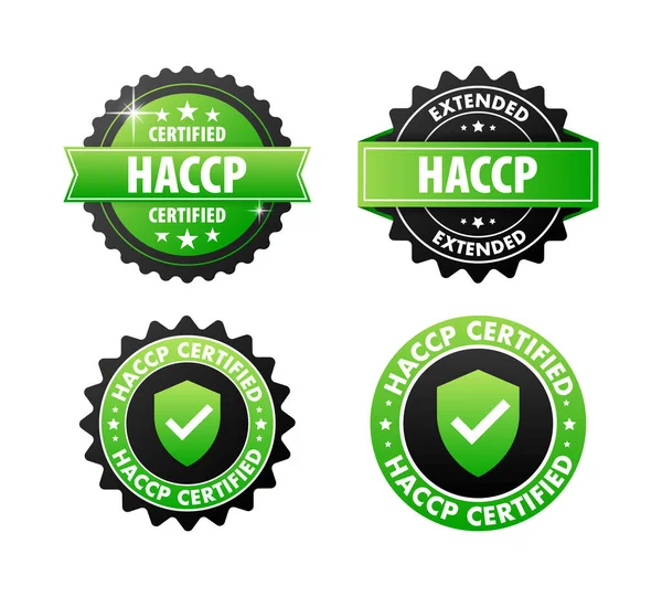 Haccp Zertifiziert Hazard Analysis Critical Control Points Bestätigung Eines Hohen — Stockvektor