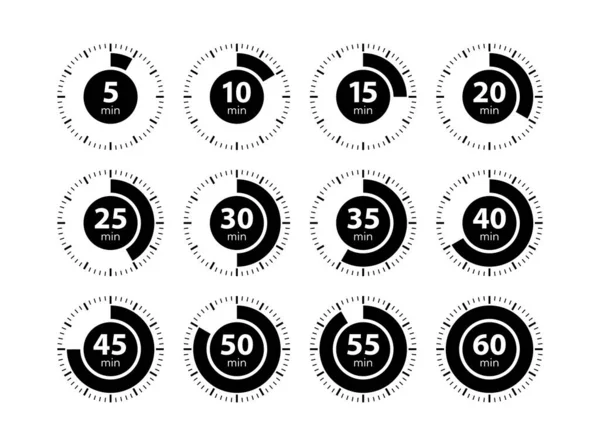 Preparar Cronómetro Relógio Cronómetro Hora Cozinhar Minutos Ilustração Vetorial — Vetor de Stock