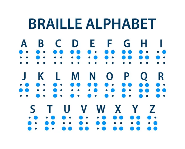 Braille Alfabesi Harfleri Görme Engelliler Için Dokunsal Yazma Sistemi Vektör Vektör Grafikler