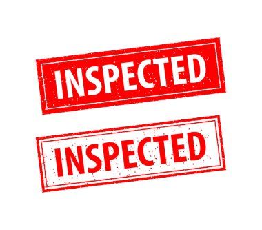 Teftiş kırmızı ve beyaz pullarda yazılır. Grunge Kaliteli İncelenmiş Kare Damga.