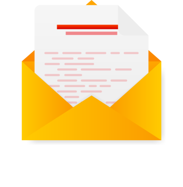 Biçimlendirilmiş kağıt e- posta simgesinin düz tasarım çizimi