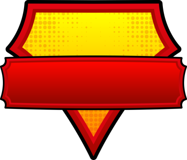 Kırmızı ve sarı renkli komik konuşma balonu, ideal.