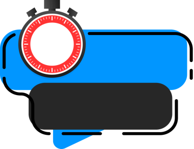 Düz dizayn edilmiş mavi ve mavi renkli kronometre çizimi