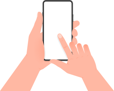 Boş bir akıllı telefon kullanarak ellerin yakın plan görüntüsü