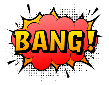 Speech bubble for comic text Bang. Cartoon comic sign. Effects explosion