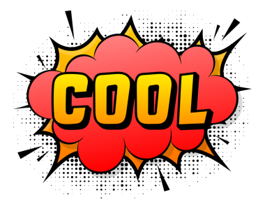 Speech bubble for comic text Cool. Cartoon comic sign. Effects explosion