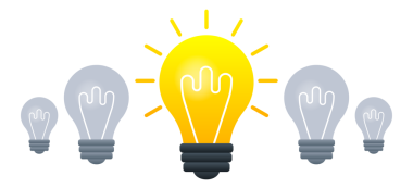 Ampul. Yaratıcılık fikri. Çözüm iş stratejisi. resimleme