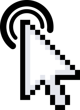 Bilgisayar faresi imleci. Oka tıkla. İşaretçi imleci. resimleme