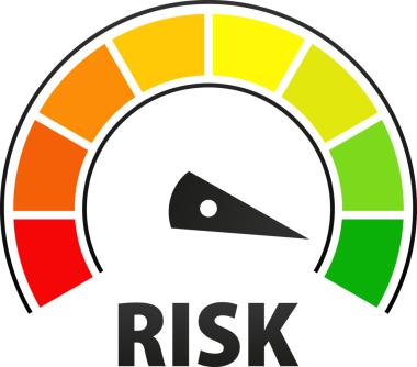 Risk ölçer. Güvenli ve başarılı bir gelecek için Riskleri Yönetmek ve Hafifletmek. resimleme