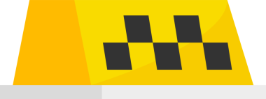 Taksi haritası, araba ve çatı tabelasını ayarlayın. Taksi durağı. resimleme