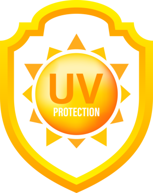 Ultraviyole koruma. Cildinizi zararlı güneş ışınlarından korumak için. resimleme