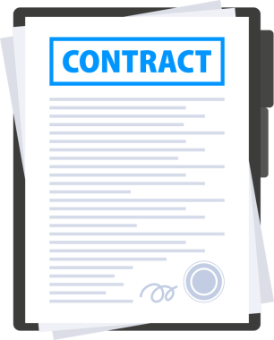 Sözleşme belgesi formu. İmzala. resimleme