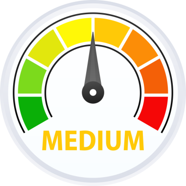 Low, Medium and High gauges speedometer, indicators. Rating Speed Meter