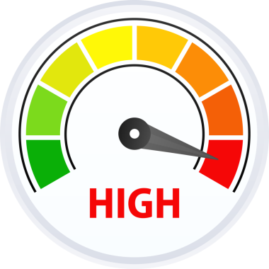 Low, Medium and High gauges speedometer, indicators. Rating Speed Meter