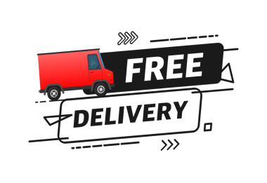 Ücretsiz teslimat. Reklam etiketi. Kamyonetli rozet.