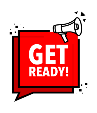 Duyuru Megafon Etiketi 'ni hazırlayın. Hoparlör konuşma balonu.