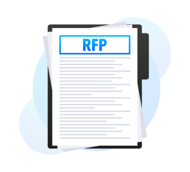 RFP - teklif belgesi, sözleşme talebi. resimleme
