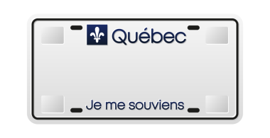 Quebec araba plakası. Quebec plakalı Amerikalı.