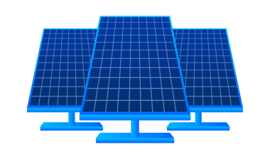 Güneş paneli güç santrali. İzometrik vektör. Vektör geometrik. Teknoloji konsepti.