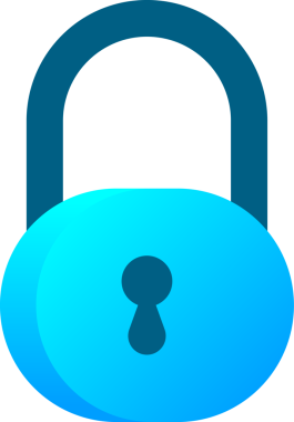 Kilitli asma kilit. Koruma, güvenlik simgesi. Kilitli parola çizimi