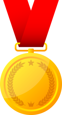 Altın, Gümüş ve Bronz madalya, Şampiyon ve kazanan ödüller - 1, 2 ve 3.