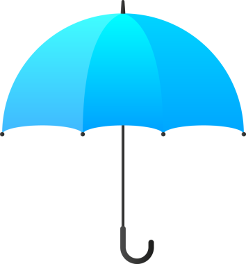Düz dizaynlı renkli şemsiye simgesi. resimleme