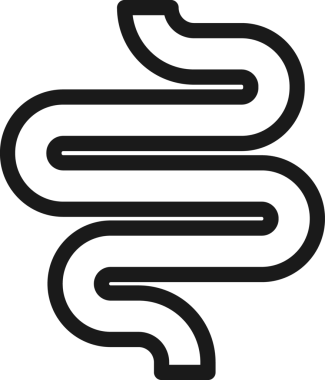 Kolit. Mide. Abdominal şişkinlik Sağlık hizmetleri illüstrasyonu