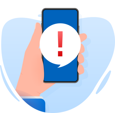 Akıllı telefon simgesi hatası. Mesaj bildirim simgesi. resimleme