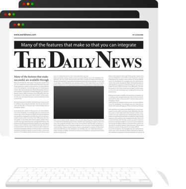Blank daily newspaper. Breaking news. News and press