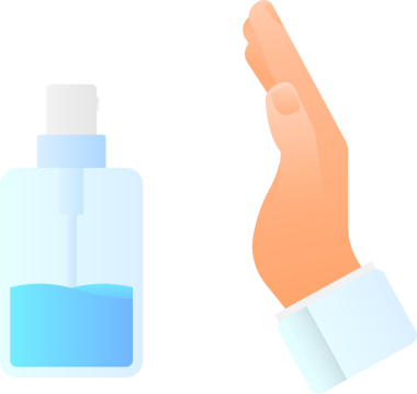 Şeffaf arka planda dezenfeksiyon dezenfektanı. 3d illüstrasyon