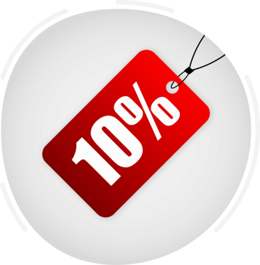 Special offer sign. Price tag for 10 percent discount promotion. Shopping tags line icon.