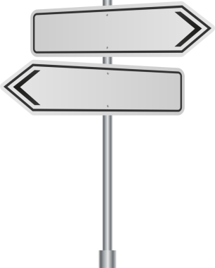 Şeffaf arkaplanda izole edilmiş yol işaretleri. resimleme