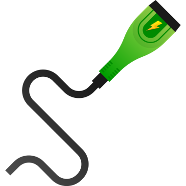 Web tasarımı için şarj edilmiş araba. Çizim. Ekoloji kavramı.