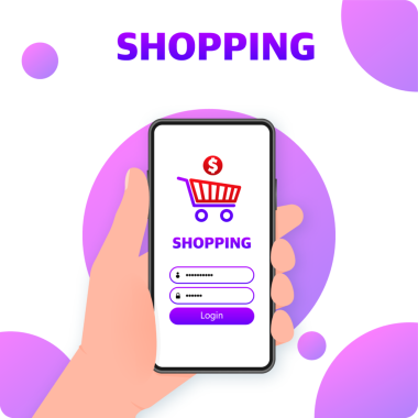 İnternet promosyon tasarımı için 3D alışveriş. Web afişi. Dijital bilgisayar teknolojisi izometrik arkaplan kavramı.