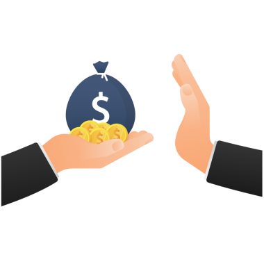 Rüşvet yok, herhangi bir amaç için harika bir tasarım. Isometric iş konsepti. izometrik illüstrasyon.