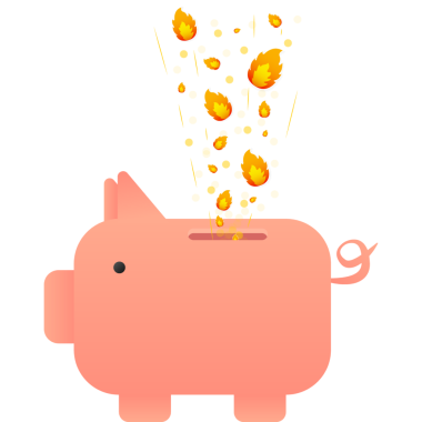 Web tasarımı için ateş çıkartmalı çizgi film afişi. Etiket fiyatı düz çizim. Web pankartı.