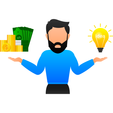 Web tasarımı için fikir paraya karşı. resimleme tasarımı.