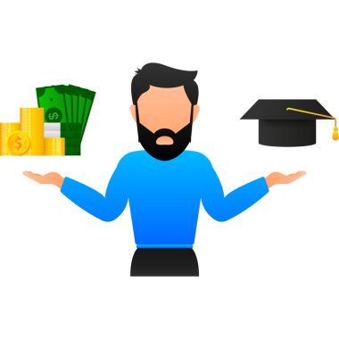 Çizgi film para eğitim ölçeği konsept tasarım için. Çizgi film düz çizimi.