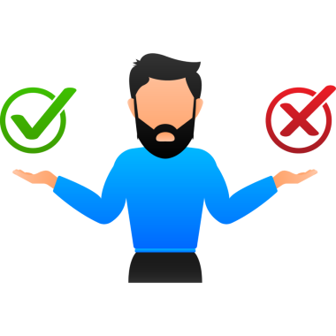 Düz, özet. Yüz sembolü. Düz çizim, kırmızı evet, hayır adamım.